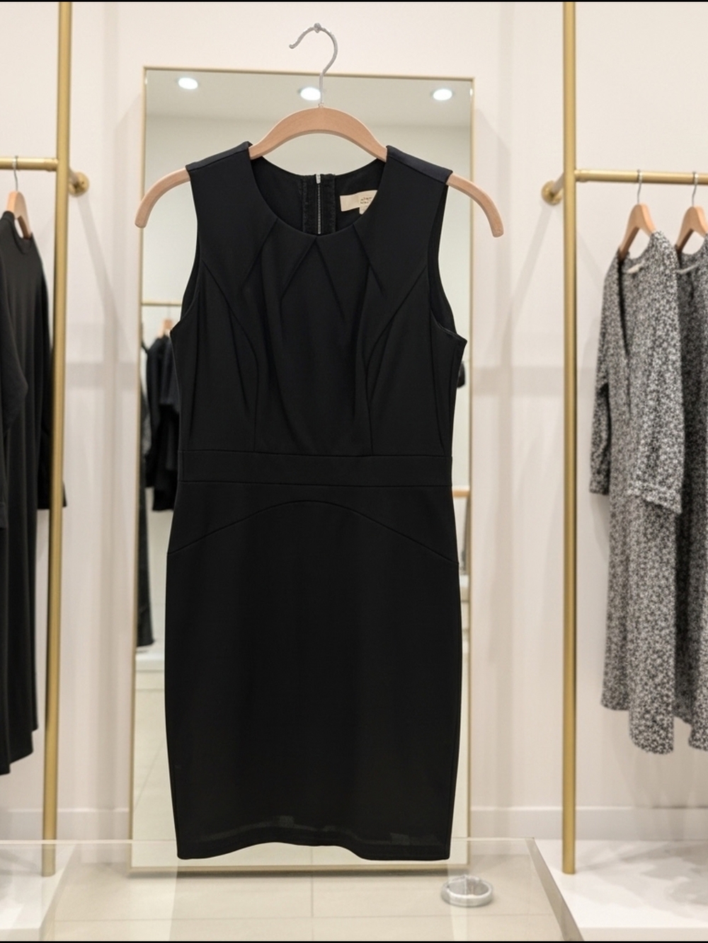 LOFT Black Sleeveless Sheath Dress